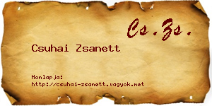 Csuhai Zsanett névjegykártya